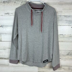 Jason Wu for EVA Air Gray Pullover Hoodie Top Size M Red Drawstrings